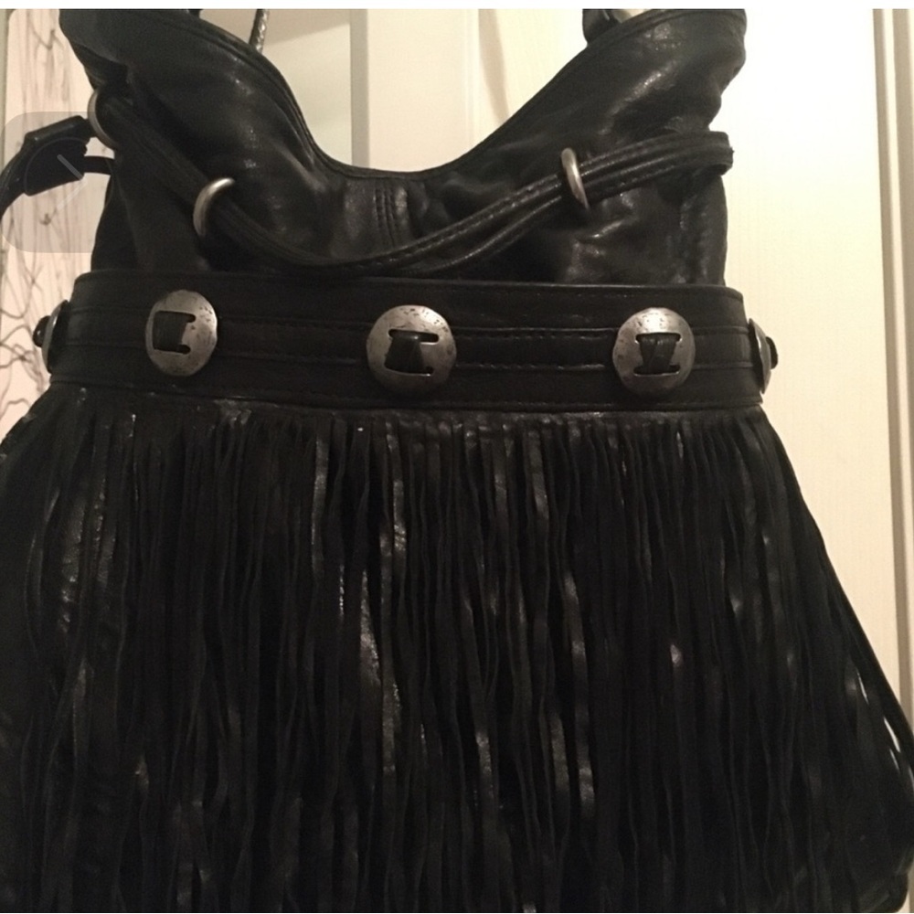 FRYE Black Fringe Leather Hobo Bag - Picture 11 of 16